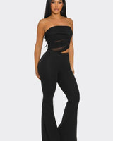 Midnight Temptation Mesh Jumpsuit - Black - Palazzo Couture Online