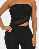 Midnight Temptation Mesh Jumpsuit - Black - Palazzo Couture Online