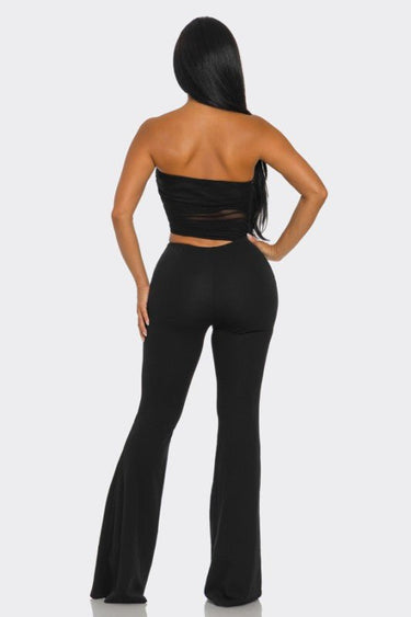 Midnight Temptation Mesh Jumpsuit - Black - Palazzo Couture Online