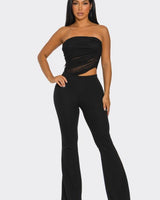Midnight Temptation Mesh Jumpsuit - Black - Palazzo Couture Online