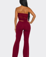 Midnight Temptation Mesh Jumpsuit - Wine - Palazzo Couture Online