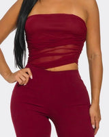 Midnight Temptation Mesh Jumpsuit - Wine - women's fashion jumpsuit for every occasion
