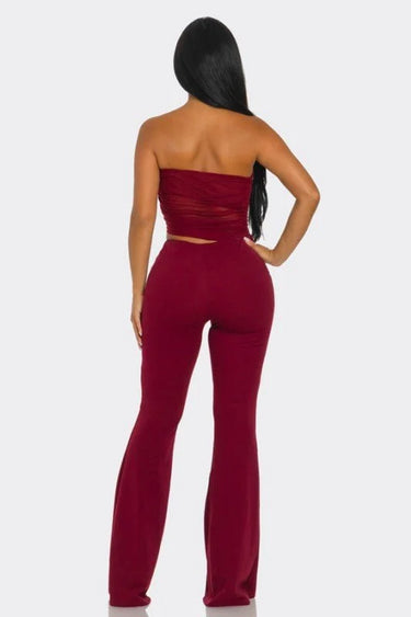 Midnight Temptation Mesh Jumpsuit - Wine - chic one-piece by Palazzo Couture