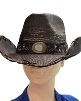 Midnight Rodeo Black Straw Hat with Western Band - view 2