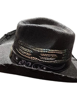 Midnight Rodeo Black Straw Hat with Western Band - view 3
