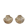 Gold shell stud earrings – minimalist beach‑inspired accessory for women