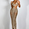 Mirage Drape Cover - Up Maxi Dress - Khaki - Palazzo Couture Online