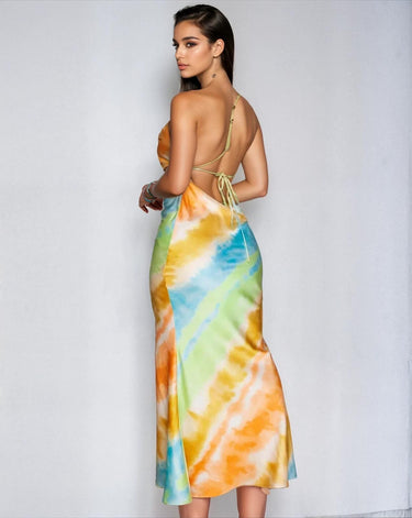 Mirage Maxi Dress - Tangerine Sunset Multi Color - Palazzo Couture Online