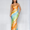 Mirage Maxi Dress - Tangerine Sunset Multi Color - Palazzo Couture Online