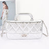 Quilted Mirror Metallic Top Handle Bag | Palazzo Couture