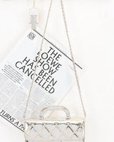 Quilted Mirror Metallic Top Handle Bag | Palazzo Couture