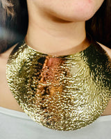 Modern Art Deco Collar Necklace and Stud Set (Gold) - women's statement jewelry