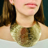 Modern Art Deco Collar Necklace and Stud Set (Gold) for women - fashion jewelry by Palazzo Couture