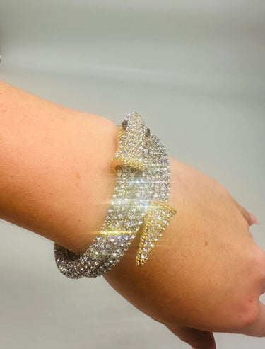 Modern Double Wrap Serpentine Bracelet (Gold) - women's statement jewelry