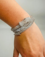 Modern Double Wrap Serpentine Bracelet (Silver) for women - fashion jewelry by Palazzo Couture