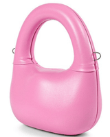 Modern Gleam Handbag in pink – sculptural handbag with glossy finish