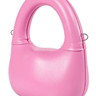 Modern Gleam Handbag in pink – sculptural handbag with glossy finish