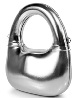 Silver handbag – elegant glossy accessory for modern looks
