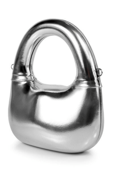 Silver handbag – elegant glossy accessory for modern looks