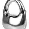 Modern Silver Handbag – Sculpted Glossy Statement Bag for women - bag by Palazzo Couture