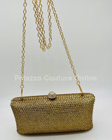 Monaco Cluth Rhinestone (Gold) - Palazzo Couture Online