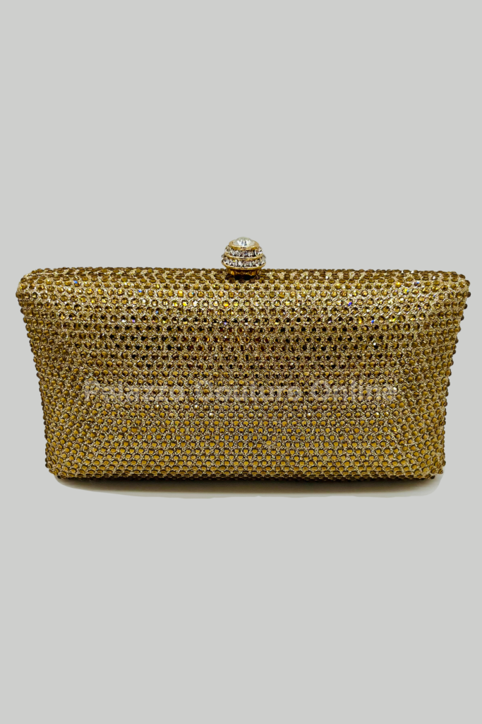 Monaco Cluth Rhinestone (Gold) Gold Hand Bag