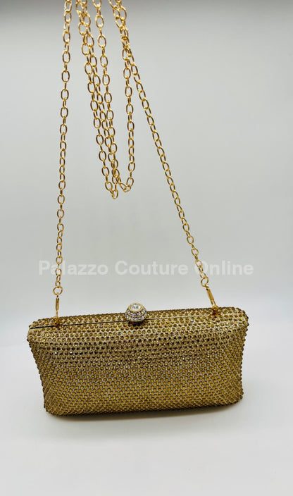 Monaco Cluth Rhinestone (Gold) Hand Bag