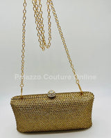 Monaco Cluth Rhinestone (Gold) - stylish purse for going out
