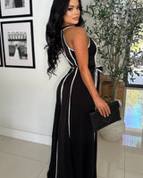 Monaco Linea Wide - Leg Jumpsuit - Black - Palazzo Couture Online