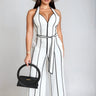 Monaco Linea Wide - Leg Jumpsuit - White - Palazzo Couture Online