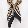 Monogram Bandana black silk square scarf with geometric print