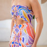 Women's Blue/Combo skirt set matching style back view
