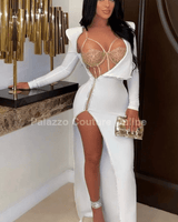 My Own Style of Loving Ivory Maxi Dress (With Nude Bodysuit) - Palazzo Couture Online