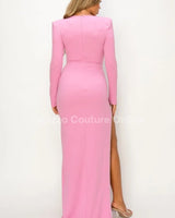 Women's Pink maxi dress elegant style back view