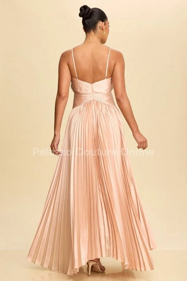 Mystic Magic Maxi Gown (Champagne) close up detail of elegant design and fabric