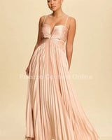 Mystic Magic Maxi Gown (Champagne) front view showing full-length maxi silhouette