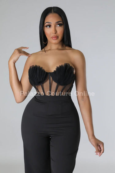 Mystic Siren Corset Top (Black) - Palazzo Couture Online