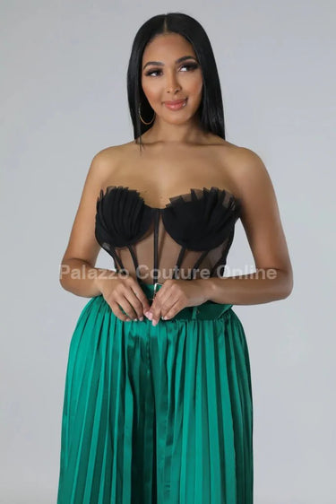 Mystic Siren Corset Top (Black) - chic top by Palazzo Couture