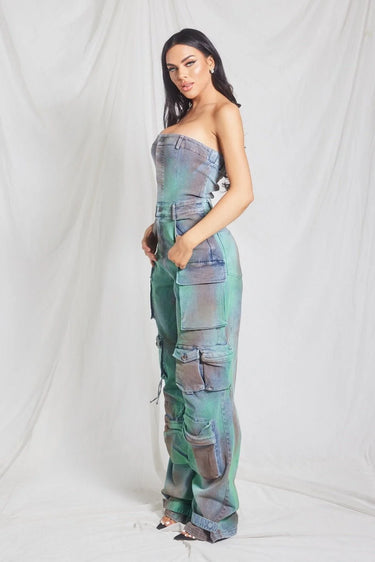 Mystique Denim Jumpsuit - women's one-piece outfit for going out