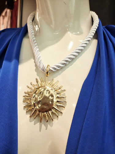Nautical Sun Pendant Necklace - Gold - White Robe - Palazzo Couture Online