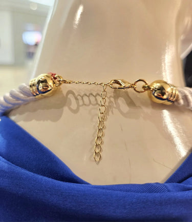 Nautical Sun Pendant Necklace-Gold- White Robe - women's statement jewelry