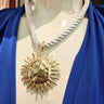 Nautical Sun Pendant Necklace-Gold- White Robe for women - fashion jewelry by Palazzo Couture