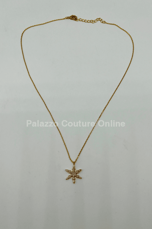 Necklace Snowflake (Gold) One Size / Gold Necklaces