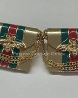 New Handbag Earrings – Gold Metal Mini Bag Statement Studs - stylish accessory for every outfit