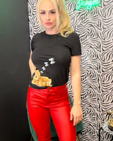 New Red Hot Pants – High Waist Red Skinny Pants - view 3