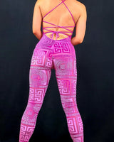 Next Destination Velvet Mesh Jumpsuit (Pink) - women's fashion jumpsuit for every occasion