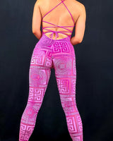 Next Destination Velvet Mesh Jumpsuit (Pink) - Palazzo Couture Online