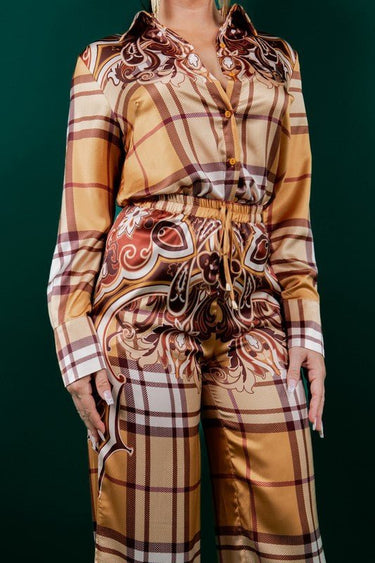 Night in Milan Pant Set (Camel) - Palazzo Couture Online