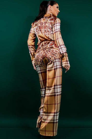 Night in Milan Pant Set (Camel) - Palazzo Couture Online