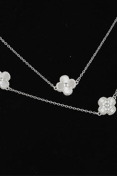 Bejeweled Clover Chain Drop Necklace | Palazzo Couture